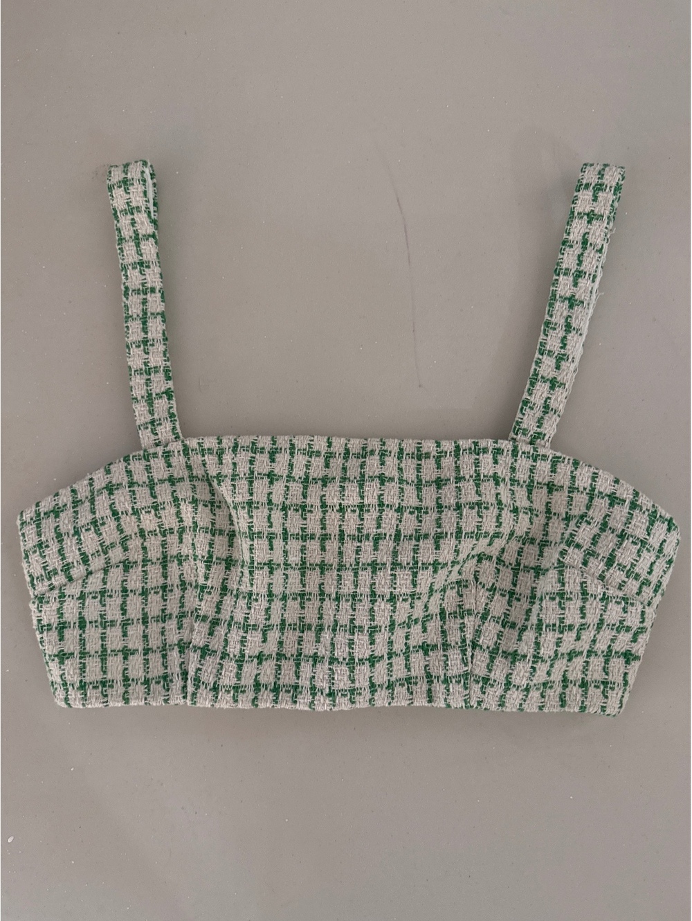 WAYF GREEN AND WHITE CROP TOP SIZE XS